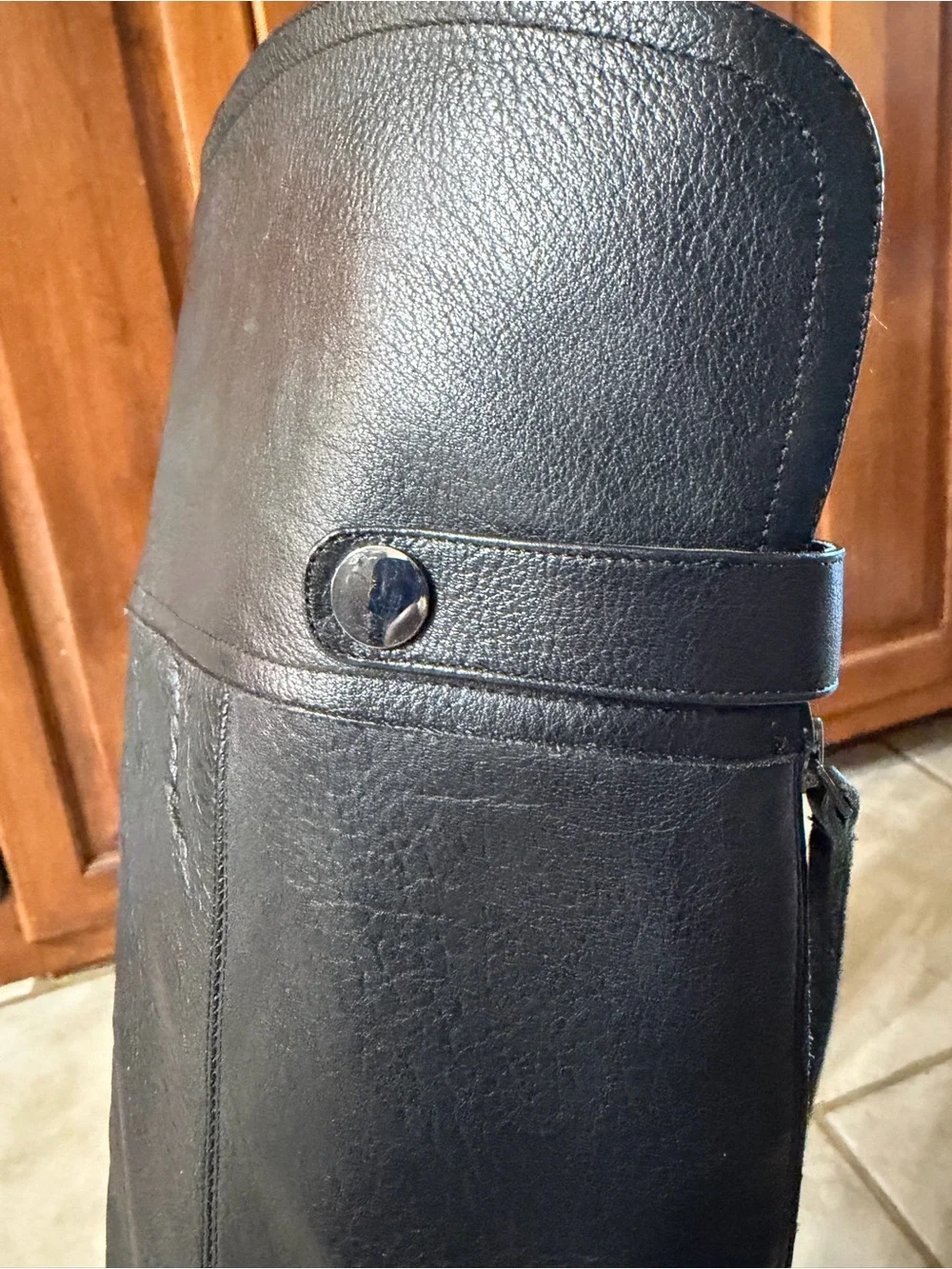 Franco Sarto Black Leather Over-the-Knee Boots WIDE CALF